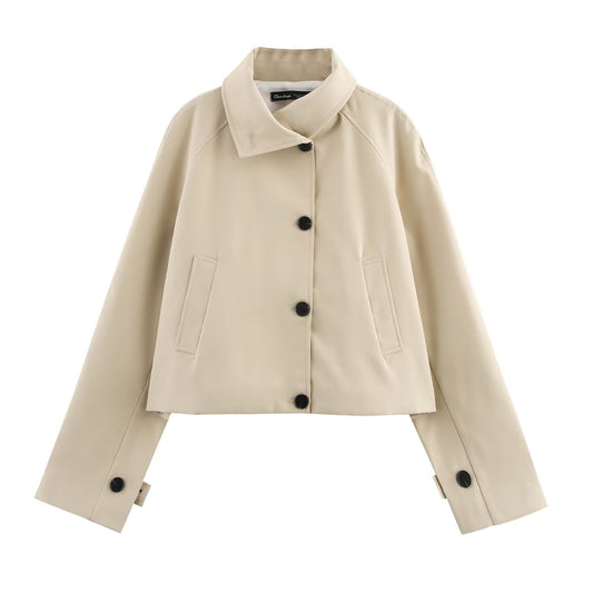 Simple and versatile short long sleeved windbreaker